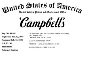 Campbells Trademark Registration No. 48461