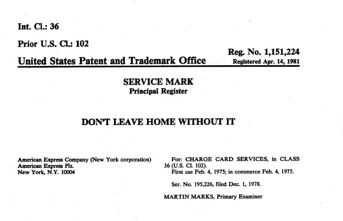 DON'T LEAVE HOME WITHOUT IT Trademark Registration
