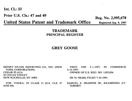 Grey Goose Liquor Trademark