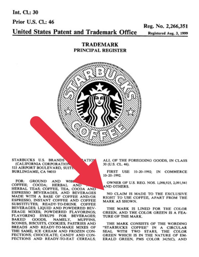 Starbucks Trademark Disclaimer